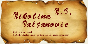 Nikolina Valjanović vizit kartica